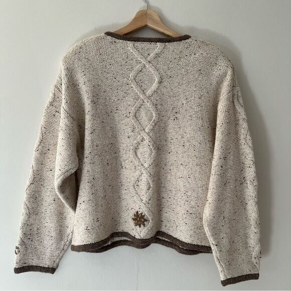 Obermeyer Vintage Sweater Cable Knit Cardigan Jacket Embroidered Ski Size XL - Picture 2 of 11